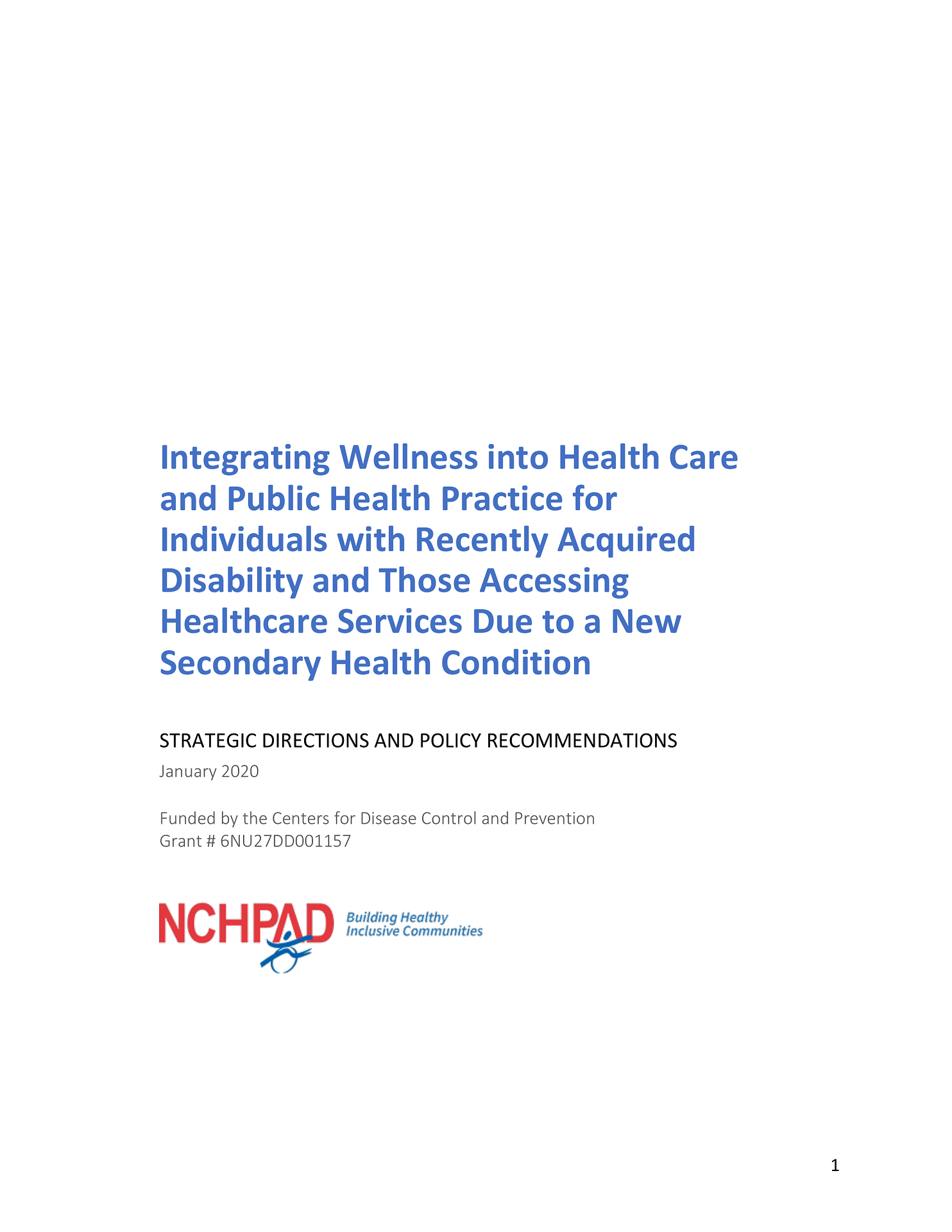 NCHPAD's Stages of Wellness poster